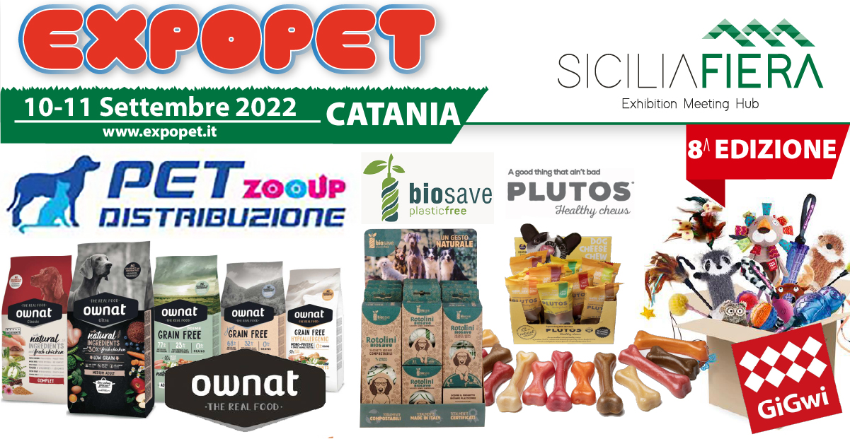 Pet Distribuzione ad Expopet 2022 con 4 Grandi Brand: Ownat, Plutos, Biosave e GiGwi